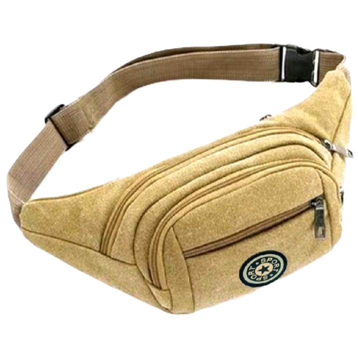 Tas pinggang waist bag kanvas import terbaru 2024 Hitam 5