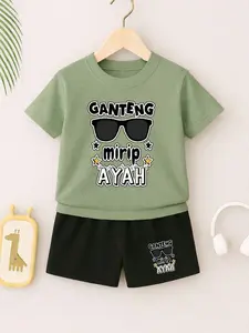 Protozoakids Stelan Kaos Anak UNISEX Ganteng Mirip Ayah Lengan Pendek Untuk Usia 6 Bulan Sampai 10 Tahun Katun 30s