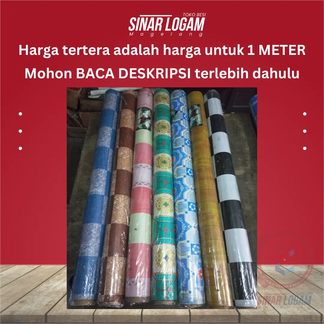 KARPET PLASTIK / KARPET VYNIL / PERLAK MEJA LANTAI LEBAR 1,2 METER 2 LAPIS DOF PANJANG 1 METER Non-slip