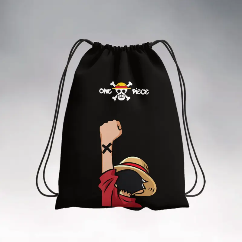 Tas Serut Stringbag Drawstring Anti Air | Tas Serut Kain Tebal | Tas Sekolah Olahraga | Tas Serut Hitam Printing | Tas Kerut 4