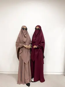 QALLA SET UMROH ABAYA KHIMAR FREE CADAR TALI BY ZURILABEL