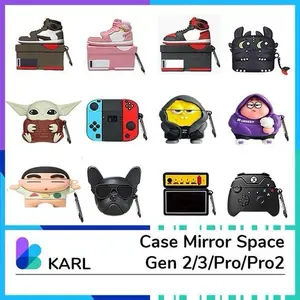 Case Compatible for Mirror Space Gen 3/2/Pro2 Cover Silikon MirrorSpace Kartun 3D Lucu Karakter Silikon Case TWS