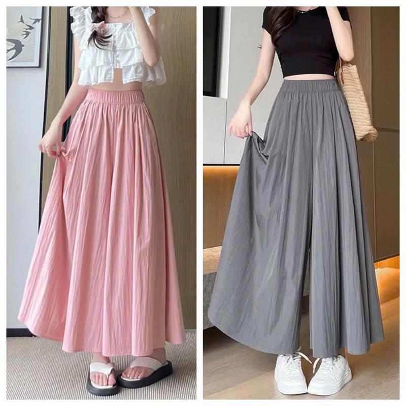 Quần Đũi Vân Ống Siêu Rộng Giả Váy Dáng Dài 90cm basic Mặc Đi Du Lịch, Đi Chơi Cân Mọi Outfit_M886
