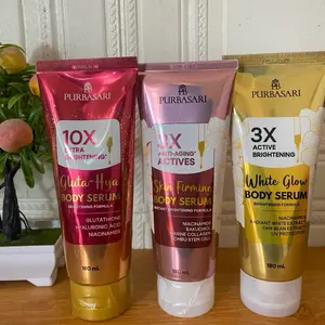 Purbasari Gluta Hya 10x Extra Brightening Skin Firming 3x Anti-Aging Actives With Glow 3x Active Brightening Body Serum Formula 180ml Hand Niacinamide