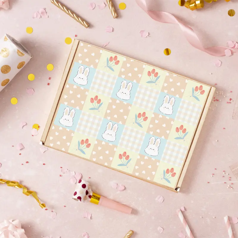 [HCM] Hộp đựng quà vintage kraft nắp gài trang trí sinh nhật, chúc mừng họa tiết cho bé gái | Nắng Decor 4