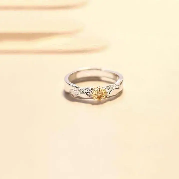 Cincin couple Titanium campuran -wuji cincin couple sepasang cincin pasangan/Bisa Disesuaikan 4