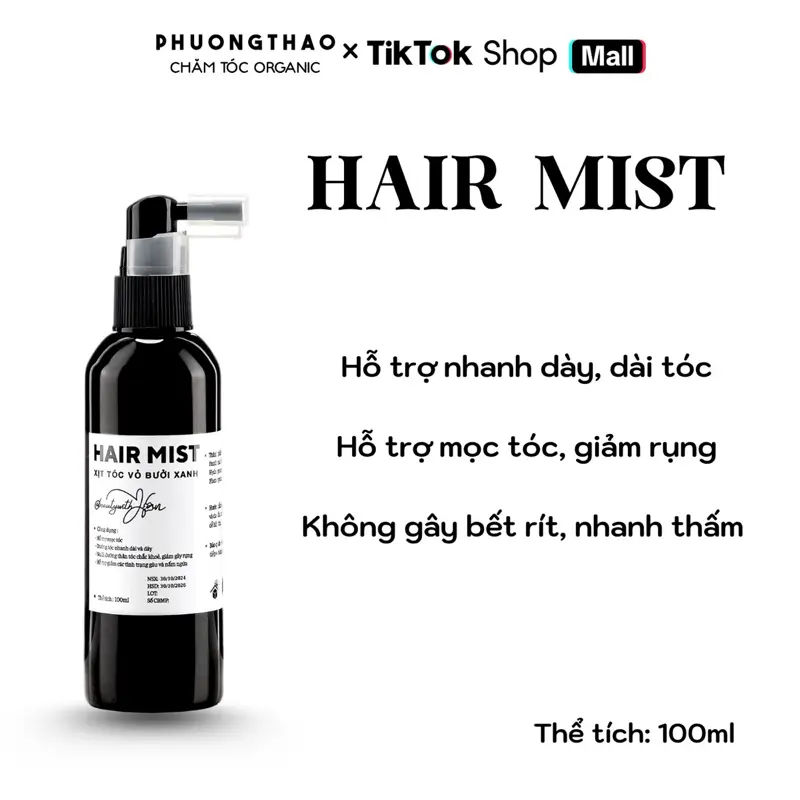 Xịt Tinh Dầu Vỏ Bưởi Xanh 100ml Hỗ Trợ Giảm Rụng, Mọc Tóc Chăm Sóc Tóc