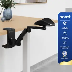 Boovi DE009 Arm Rest Black – Sandaran Tangan Sandaran Meja Kerja Komputer