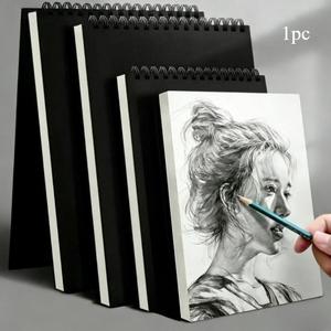 Libreta de dibujo, 1 unidad de Libreta de dibujo espiral, 50 hojas Libreta de arte, Papel para dibujo y escritura artística para adultos principiantes artistas
