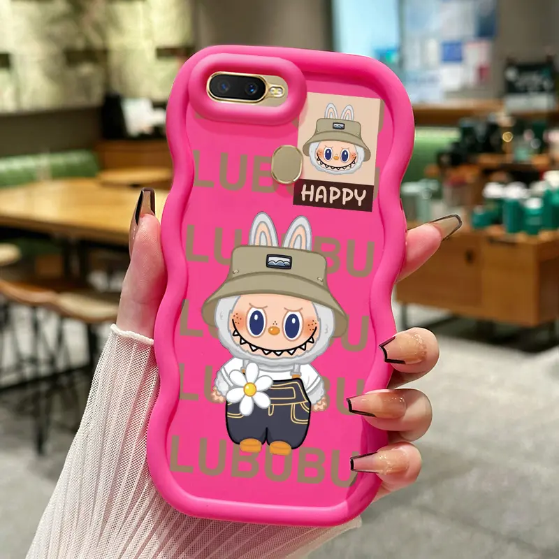 Casing Hp Untuk OPPO A7 A5s A12 A12s A11K Case HP casing Softcase Labubu Happy terbuat dari bahan silikon Kesing Cesing kasing