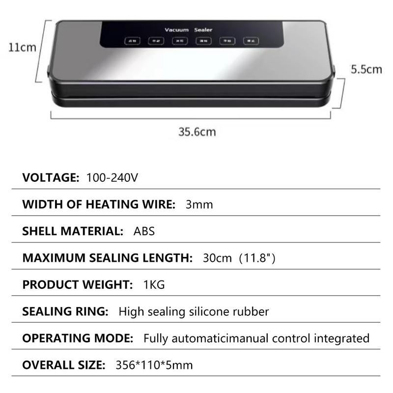 Product Introduction of Máy hút chân không, Yivy, Chức năng 5 trong 1, Máy hút chân không thực phẩm tự động, với 5 trong 1, Máy hút không khí tự động, với 30 chiếc túi niêm phong chân không và ống hút không khí 25