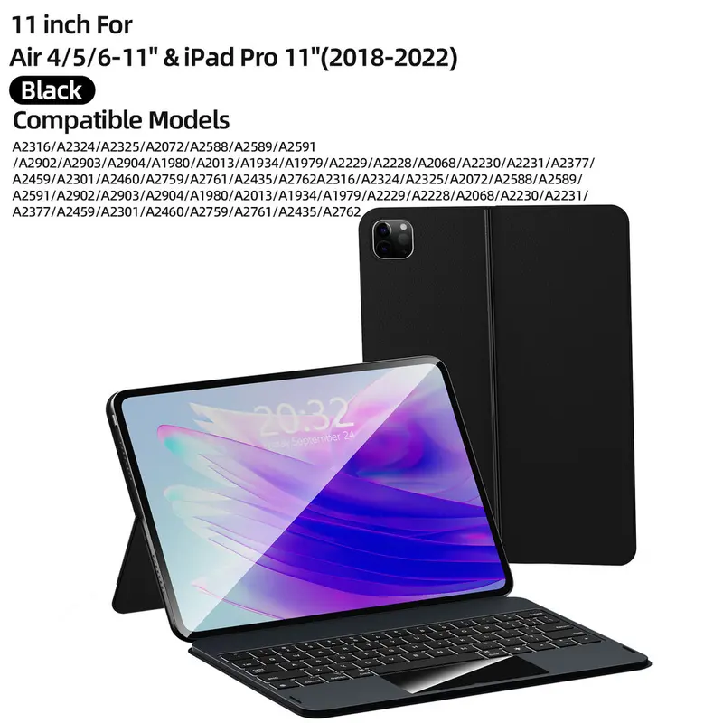 GOOJODOQ Protective Case and Keyboard Adjustable Angle Multifunctional Backlit Keyboard Waterproof and Stain Proof 8