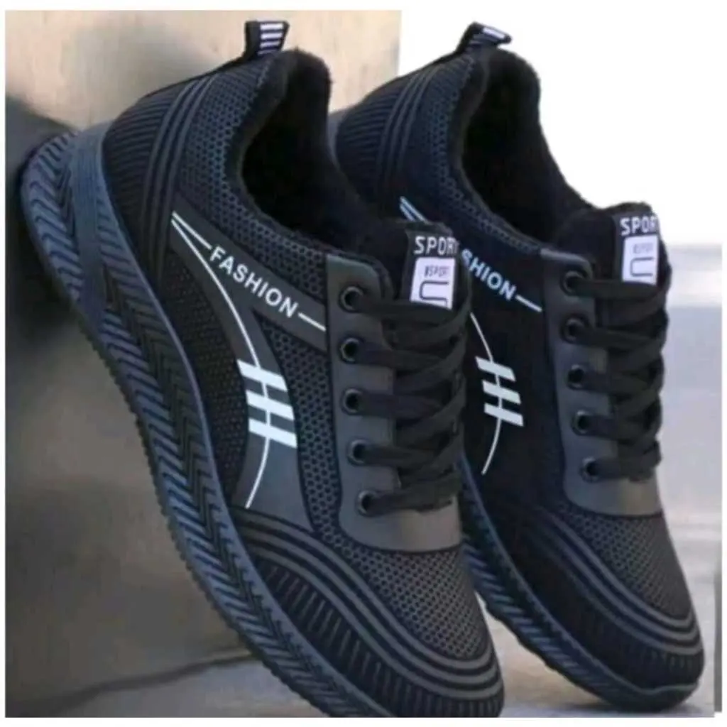 Sepatu Sneakers Anak Sekolah Hitam Laki laki dan Perempuan / Pria Dewasa