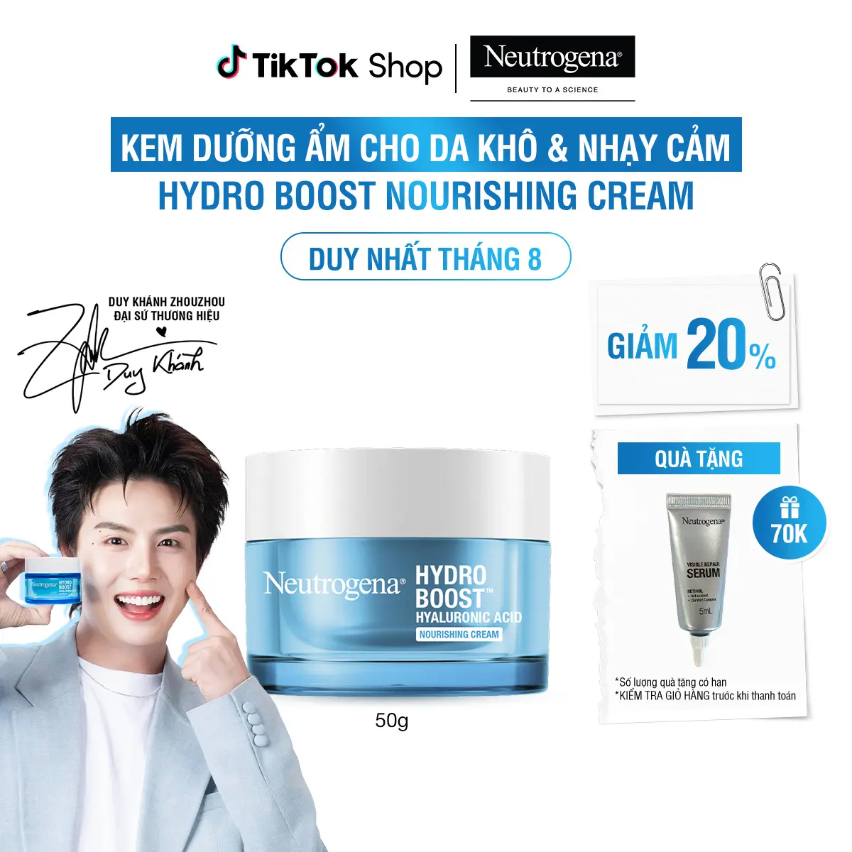 Kem dưỡng ẩm cấp nước cho da khô Neutrogena Hydro Boost Hyaluronic Acid Nourishing Cream 50g - Skincare Nữ | Chăm Sóc Da | Làm đẹp da Dưỡng Ẩm Da