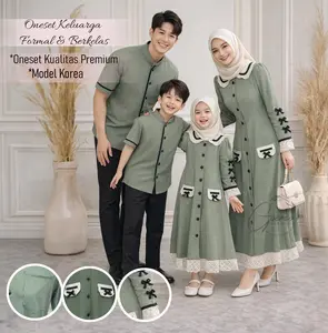Bless | Set Couple Affandra Knit Waffle Sarimbit Keluarga Suami Istri dan Anak Lebaran 2026 Simple Elegant Style