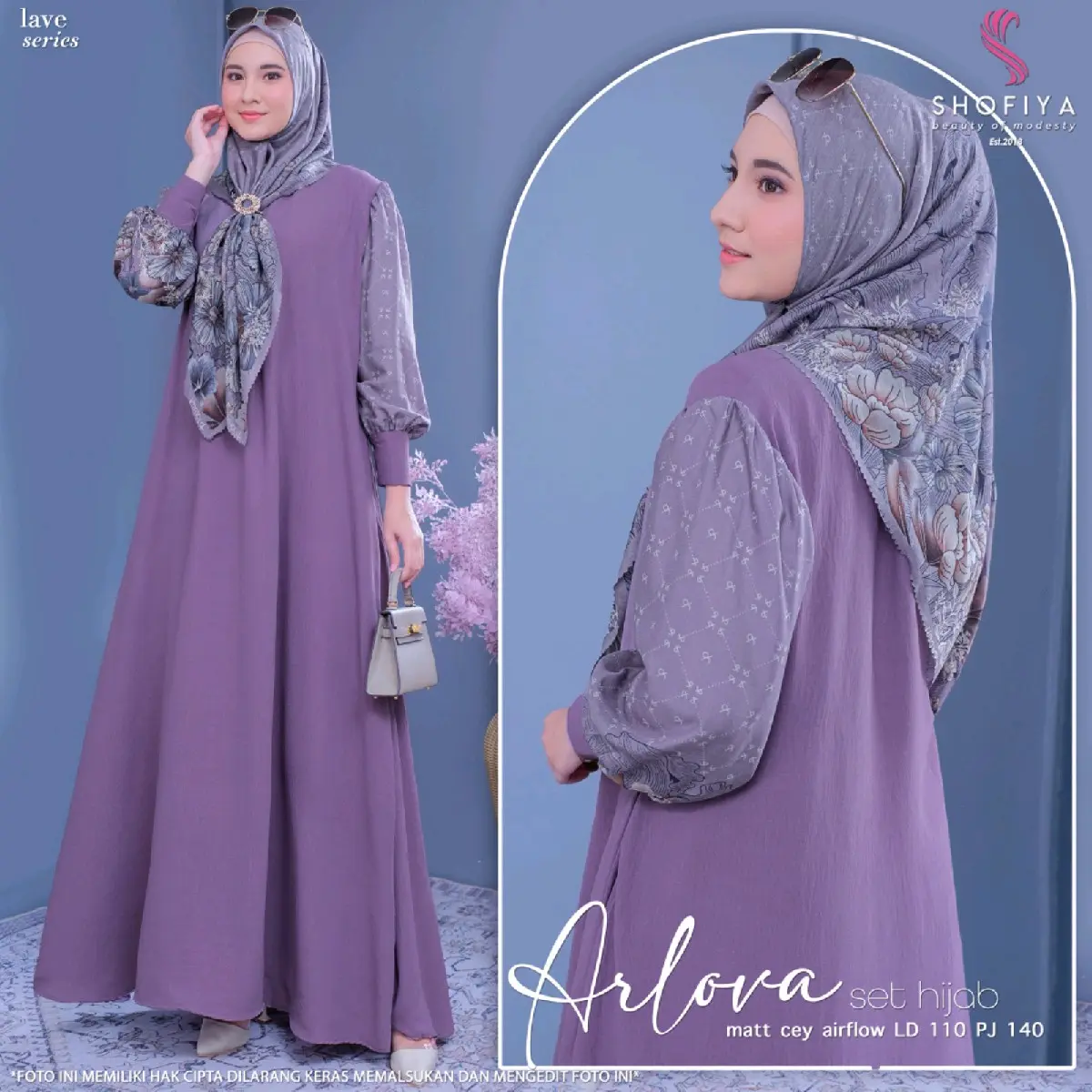 ARLOVA GAMIS WANITA BAHAN AIRFLOW ADEM SHOFIYA (READY STOCK)