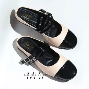 MS Sepatu Sandal Flat Wanita Sendal Mules Korea Patricia Karet