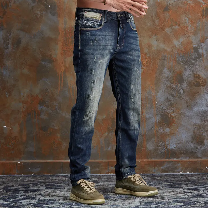 MÃ 1025. Quần jean Nam, Denim Dày Dặn, Co Giãn, Màu Xanh Đậm, Thiết kế Đơn Giản Dành Cho Đàn Ông Trưởng Thành. Menswear 5