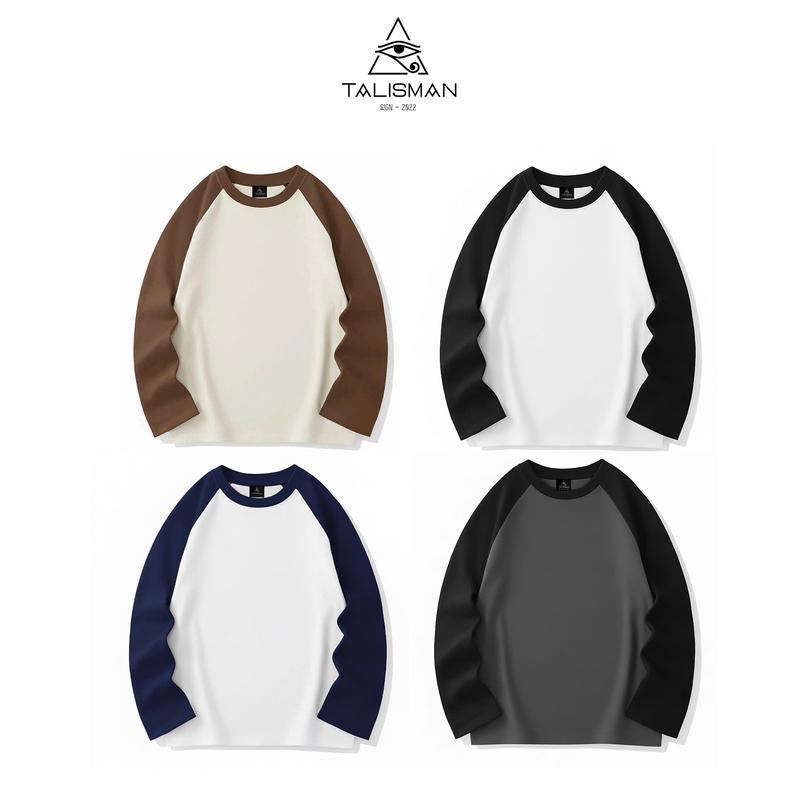Áo thun raglan tay dài Talisman mẫu đơn giản dễ phối đồ NEW