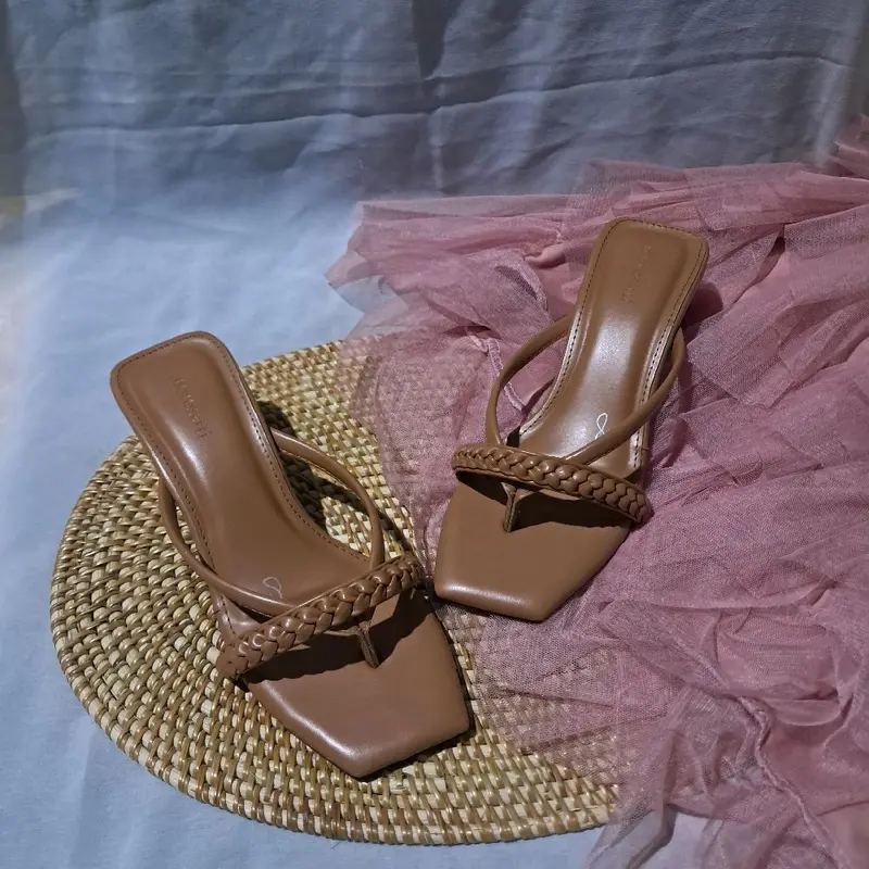 high heels wanita D3-07 sandal model kepang terbaru simple murah 5