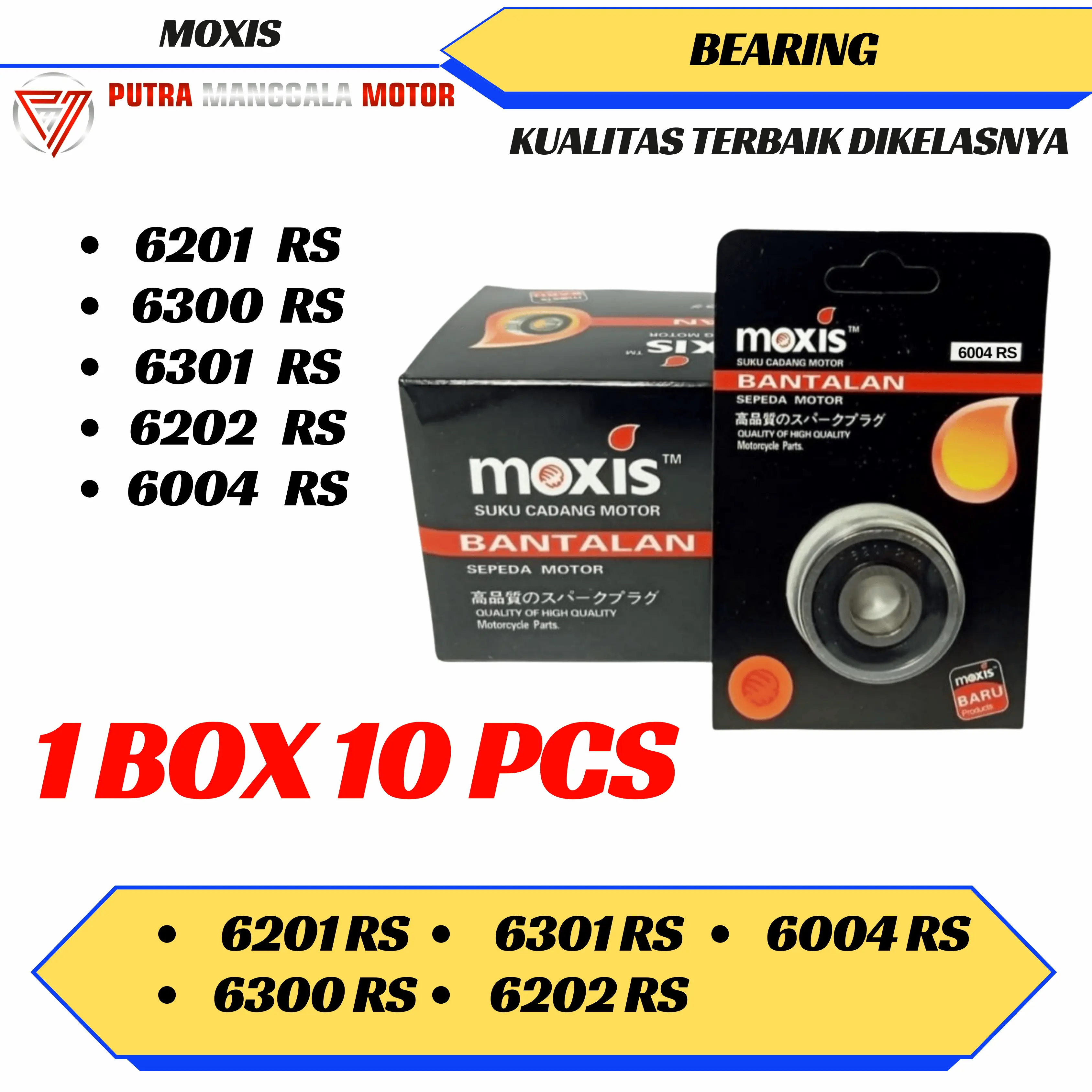 GROSIR 1 BOX Bearing Laher 6201 6202 6300 6301 6004 2RS / bantalan roda bearing laher klaher klahar