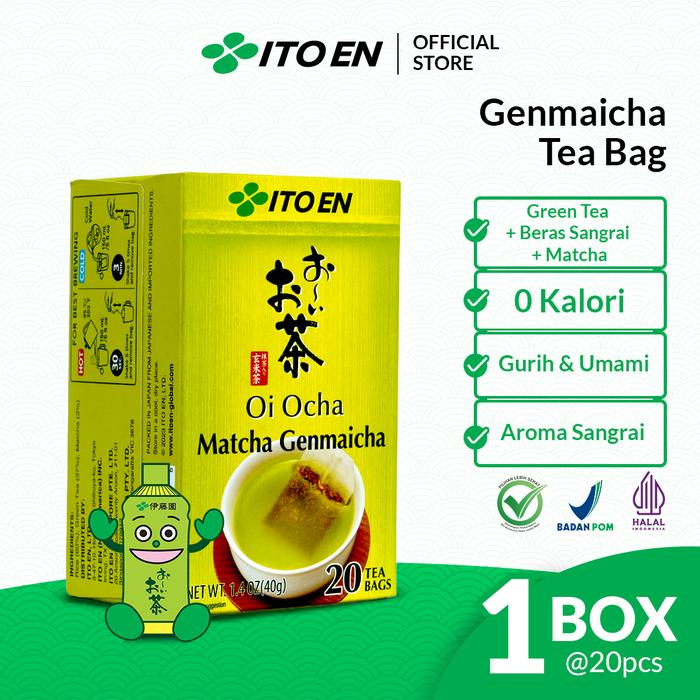 Gambar ITO EN Oi Ocha Matcha Genmaicha Tea Bags 1 Pack isi 20 Pcs dari ITO EN Indonesia Kota Administrasi Jakarta Pusat Tokopedia