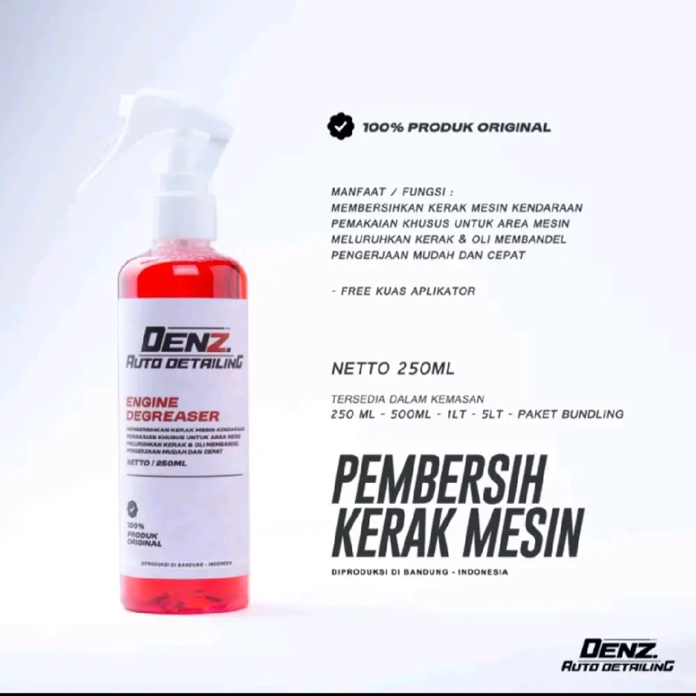 ORIGINAL ENGINE DEGREASER/cairan pembersih kerak/oli motor/DENZ AUTO DETAILING Uk 250 ml