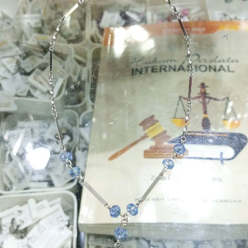 Kalung monel anti karat variasi dengan kristal ceko pjg 45cm - dierwae 3