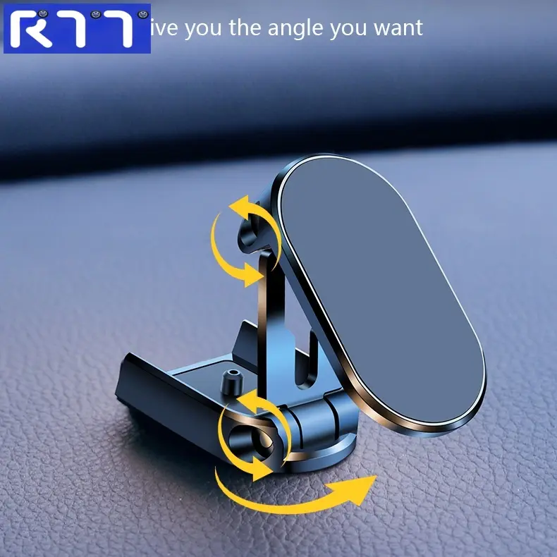 Giá Đỡ Điện Thoại Di Động Từ Tính RTT Cho Xe Hơi, Có Thể Gập Lại Và Xoay 360 °, Giá Đỡ Điện Thoại Di Động Từ Tính Mạnh, Đế Điện Thoại Di Động, Phụ Kiện Xe Hơi 7