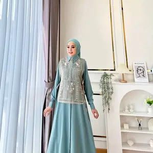 GAMIS UMAIRAH 3 GLZ / UMAIRAH GLZ / DRESS LONGDRESS GAMIS VEST TILE BISA DILEPAS / FASHION MUSLIM PESTA KONDANGAN