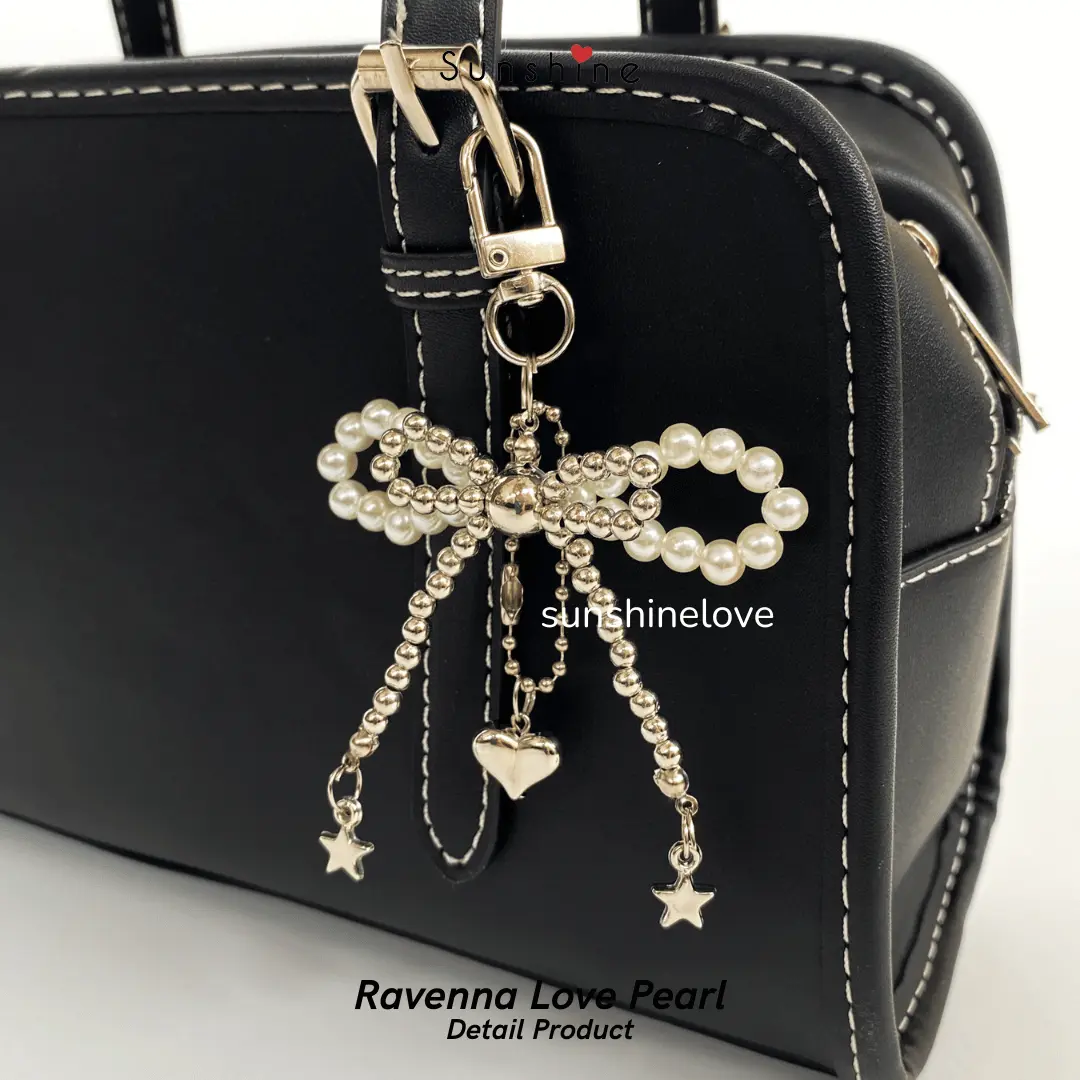 Sunshinelove - Gantungan Kunci Tas Ribbon Keychain - Bag Charm Love Ribbon Y2K
