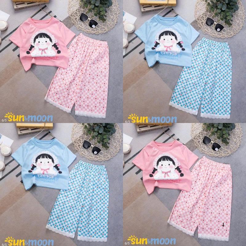 Bộ quần áo trẻ em, áo cộc quần dài dành cho bé gái từ 14-44kg mẫu MAYY thiết kế mới.