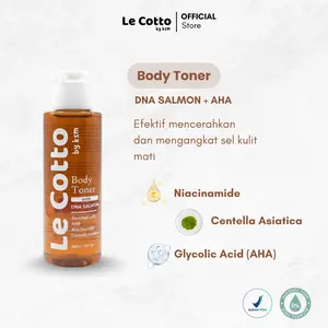 Le Cotto - Exfoliating Body Toner - Toner Badan dengan DNA Salmon untuk Kulit Lebih Segar dan Bersih