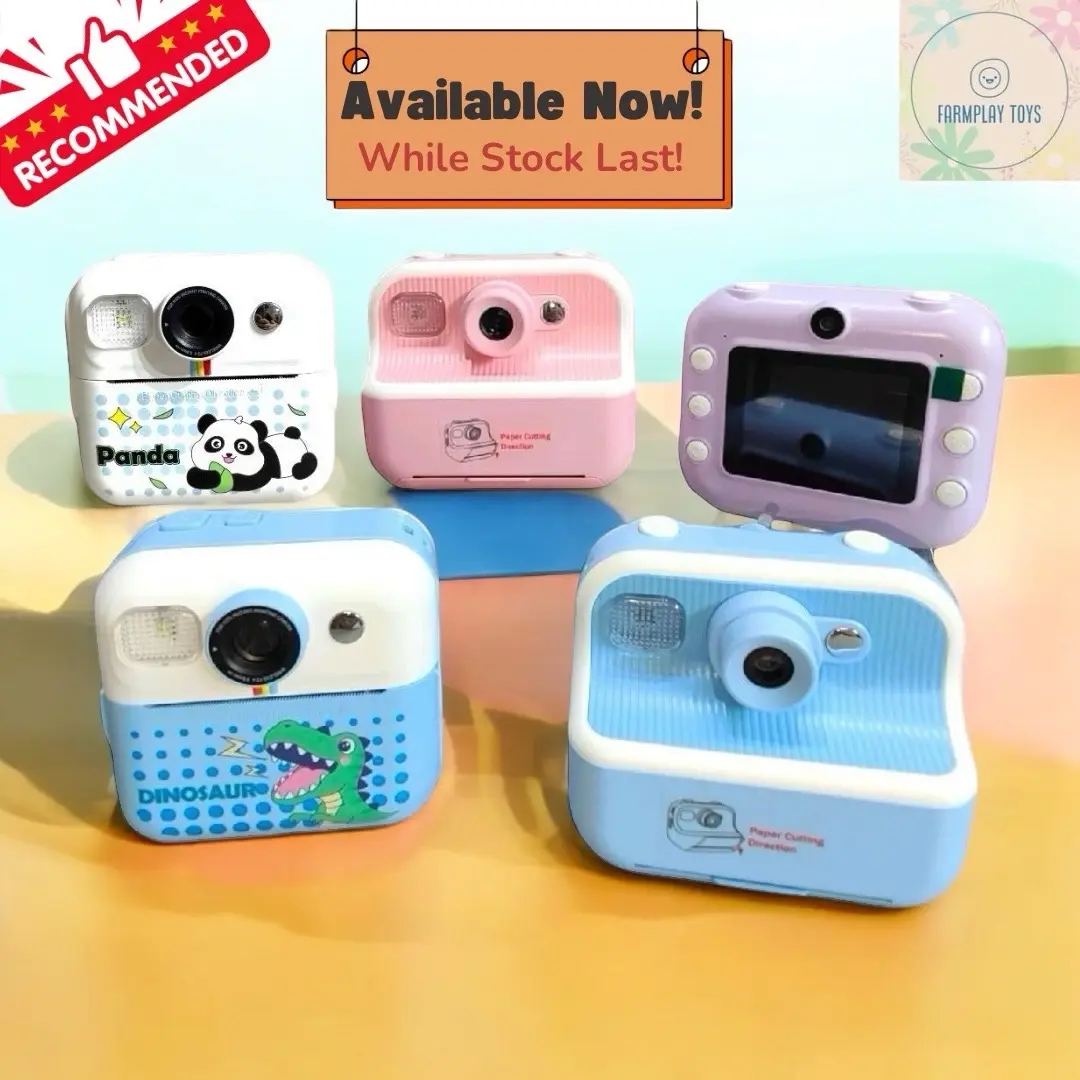 FarmPlay High Definition Instant Self-Printing Polaroid Digital Camera (Photo/Video/Music/MiniGames/Save&Print) - Free 32GB Micro SD & USB/Type C Thumbdrive! Card Durable, Gadget, Vintage, Memory farm play instax