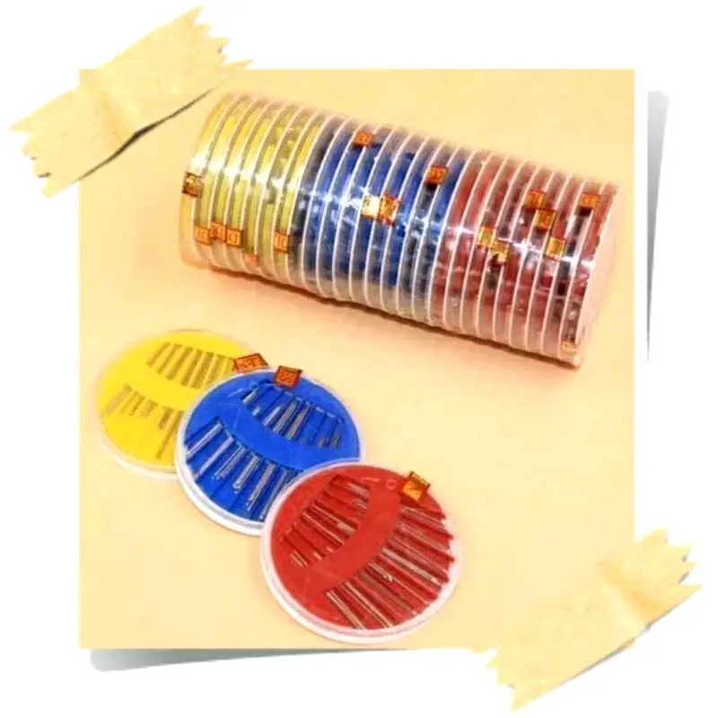 12pcs}Jarum Jahit mika/jarum jahit piring/jarum jahit bulat