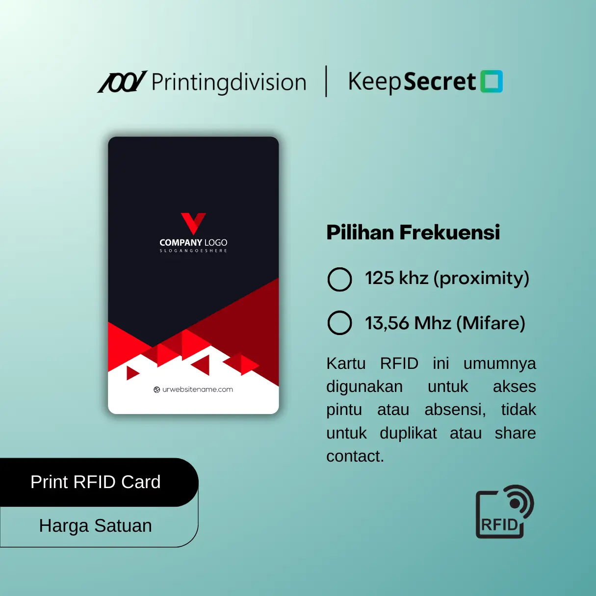 Cetak Akses Card RFID / Mifare Bisa Satuan Kualitas Terbaik