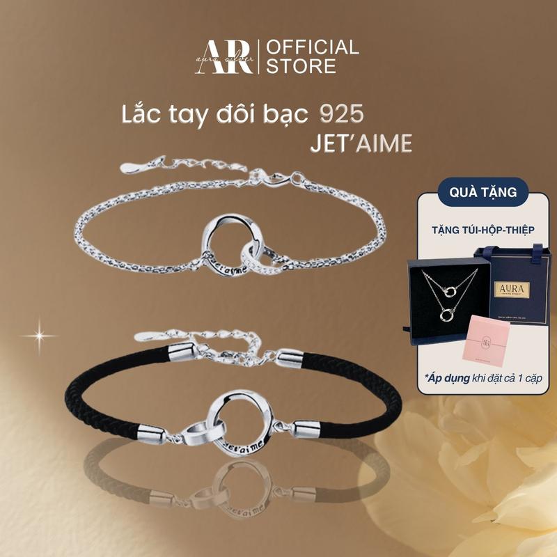 Vòng tay đôi nam nữ Je t’aime bạc 925 xi kim lắc tay cặp tình yêu-AURA SILVER-LĐ11