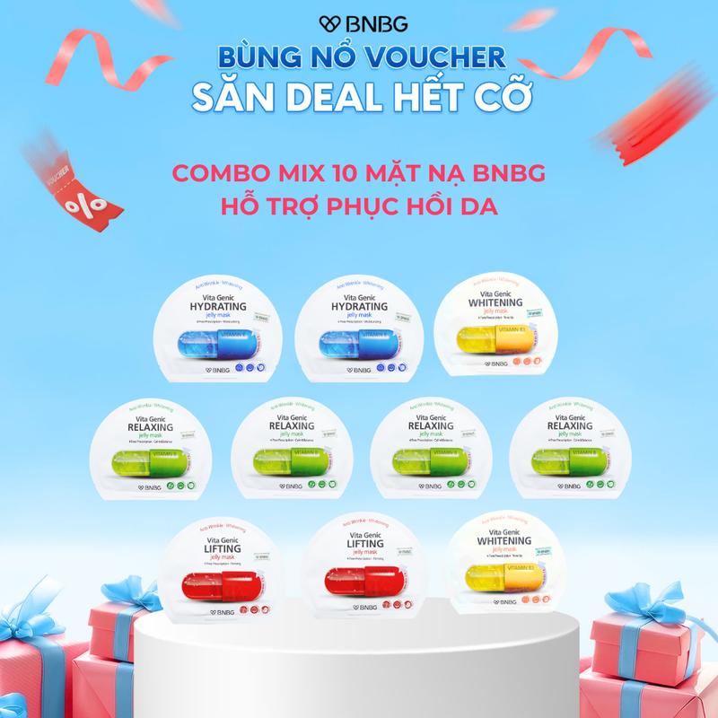 (Độc Quyền) Combo 10 Mặt Nạ BNBG Mix Hỗ Trợ Phục Hồi Da BNBG Vita Genic Jelly Mask 30mlx10