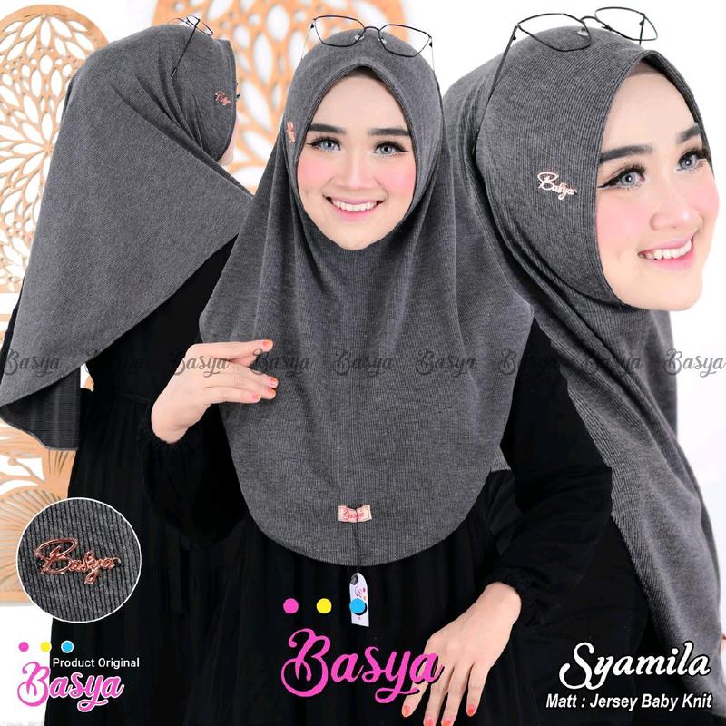 HIJAB SYAMILA KNIT• Hijab Non Pad•Jilbab Knit Instan• Hijab Instan Knit•Kerudung Bergo Instan Cantik Nyaman Muslim 0