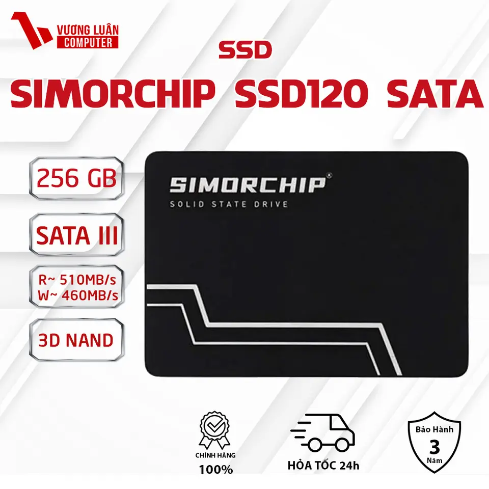 SSD Simorchip SSD 120 256GB SATA III (Đọc 510MB/s - Ghi 460MB/s) Chính hãng