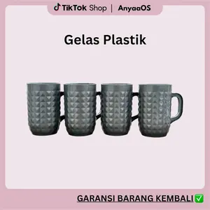 PAKET HEMAT GELAS / CANGKIR anti pecah tahan panas plastik kitchenware isi 6 biji