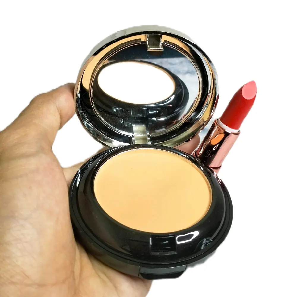 1 Set Bedak padat Foundation dan cair plus Lipstick putar matte tahan lama waterproof Lipstik Bibir