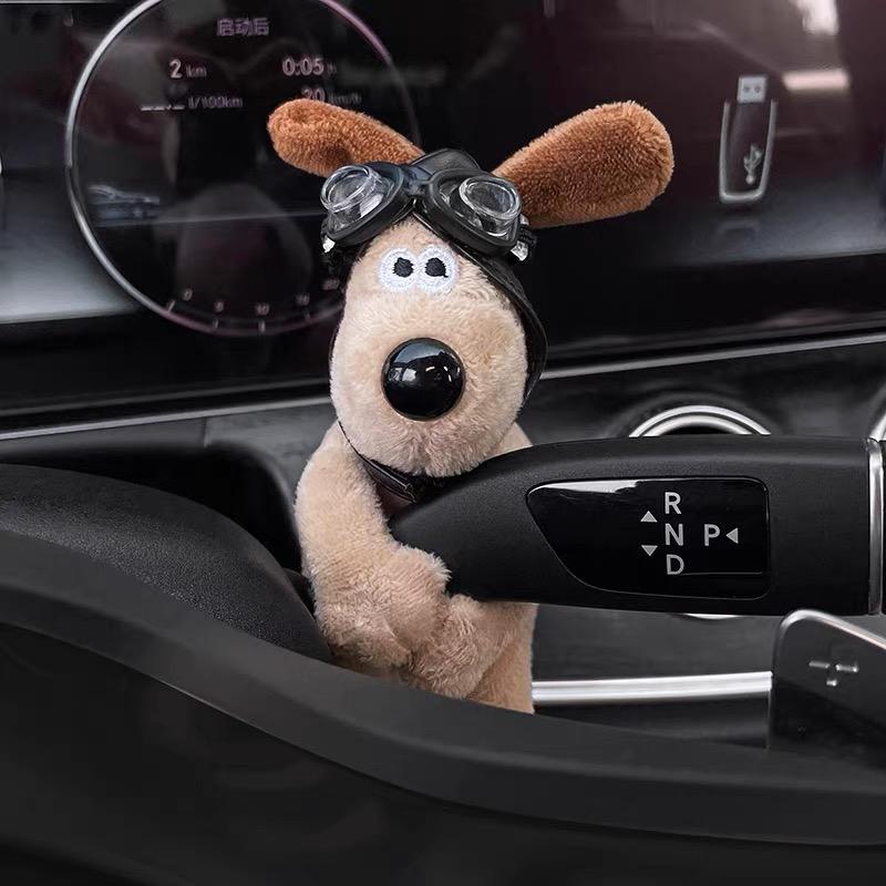 A BLUEBERRY Dekorasi Mobil Anjing Lucu /Ornamen Lucu Puppy Pajangan Hiasan Tuas Stir Sein Mobil/Aksesoris interior Mobil