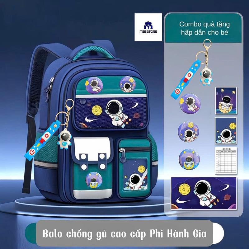 TẶNG HỘP BÚT & BỘ PHỤ KIỆN Balo Hỗ Trợ Chống Gù Phi Hành Gia & Siêu Nhân Nhện Dành Cho Các Bạn Tiểu Học - Siêu Nhẹ 600gr