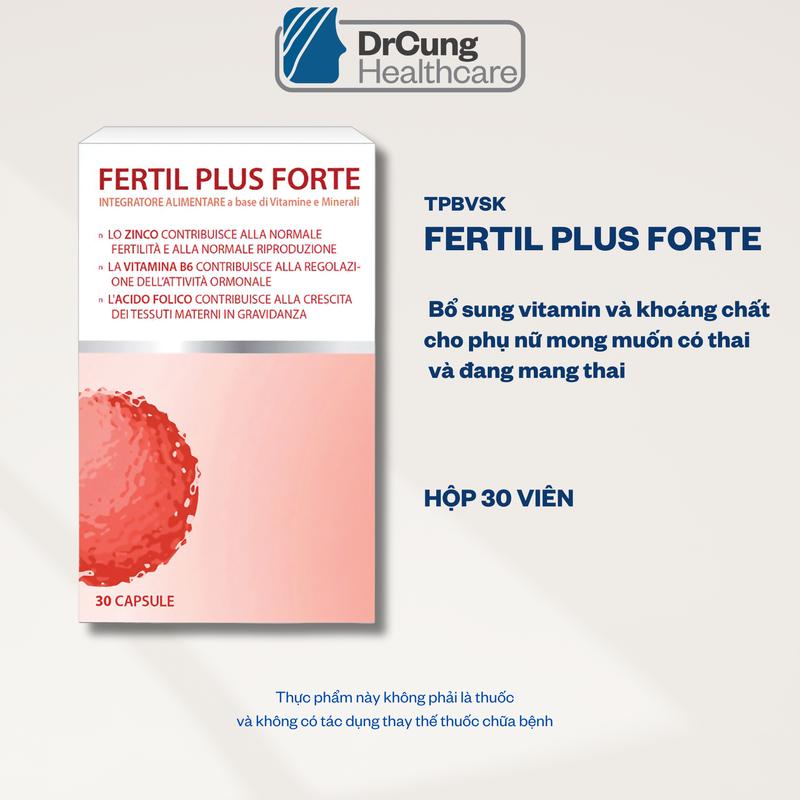  TPBVSK FERTIL PLUS FORTE hộp 30 viên hỗ trợ bổ sung vitamin và khoáng chất dành cho nữ trước khi thả bầu 