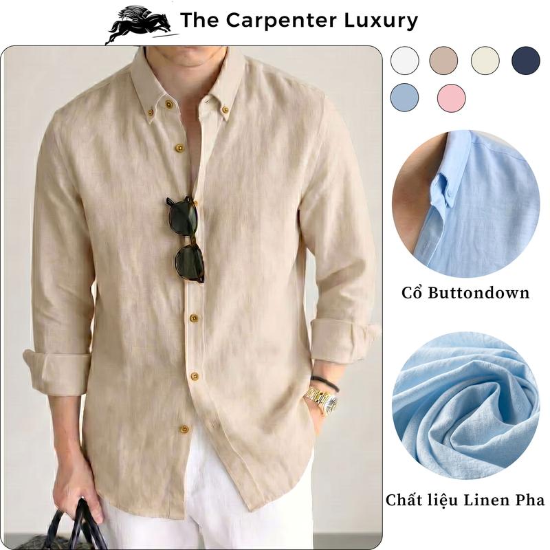Áo Sơ Mi Nam Cổ Buttondown Cao Cấp Chất Liệu Nano kháng Nhăn, mêm mát Cổ Áo…