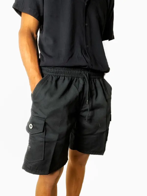 CELANA BOARDSHORT CARGO PINGGANG KARET MODEL DIATAS LUTUT POLOS PRIA/ ada 6 kantong / bahan katun premium nyaman 5