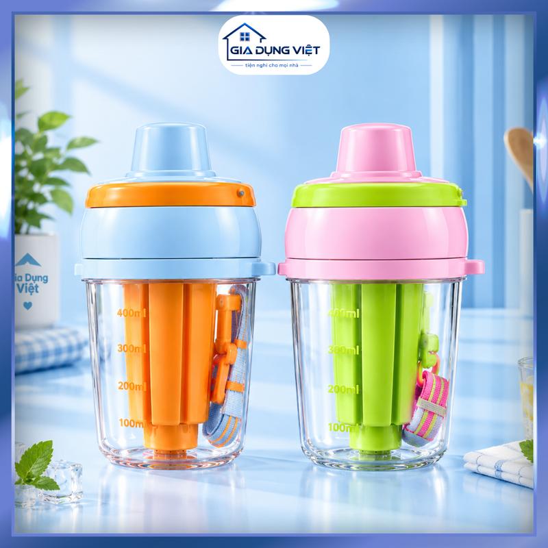 Bình Nước Nhựa Có Quai Xách 00ml Nắp Bật Tiện Lợi, Bình Đựng Nước Cá Nhân Nhỏ Gọn Cho Bé Đi Học, Đi Làm
