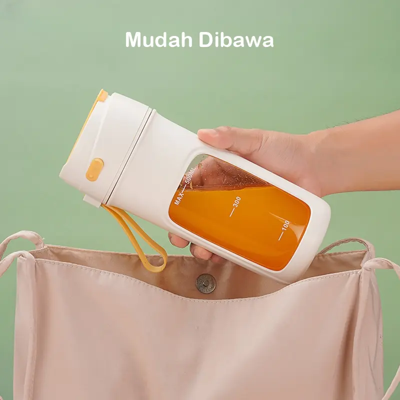 Juice Blender Portable 10 Pisau USB Pembuat Jus Elektrik 3000mAh Rechargeable Blender Jus Buah Mini Mixer Juicer Ice Crusher 500ml 7