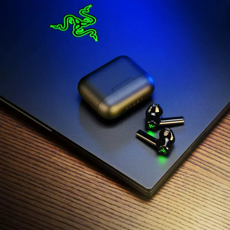 Headset gaming headset Bluetooth nirkabel sejati Razer Hammerhead dengan mikrofon HiFi stereo 5